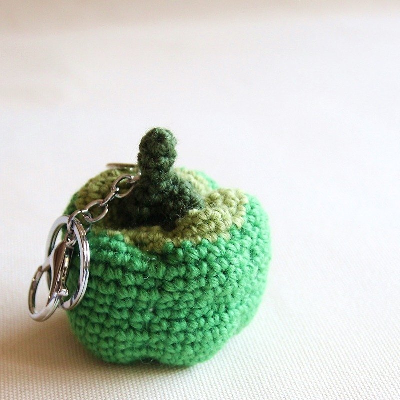 彩椒钥匙圈, 毛线蔬果 - 钥匙链/钥匙包 - 聚酯纤维 绿色