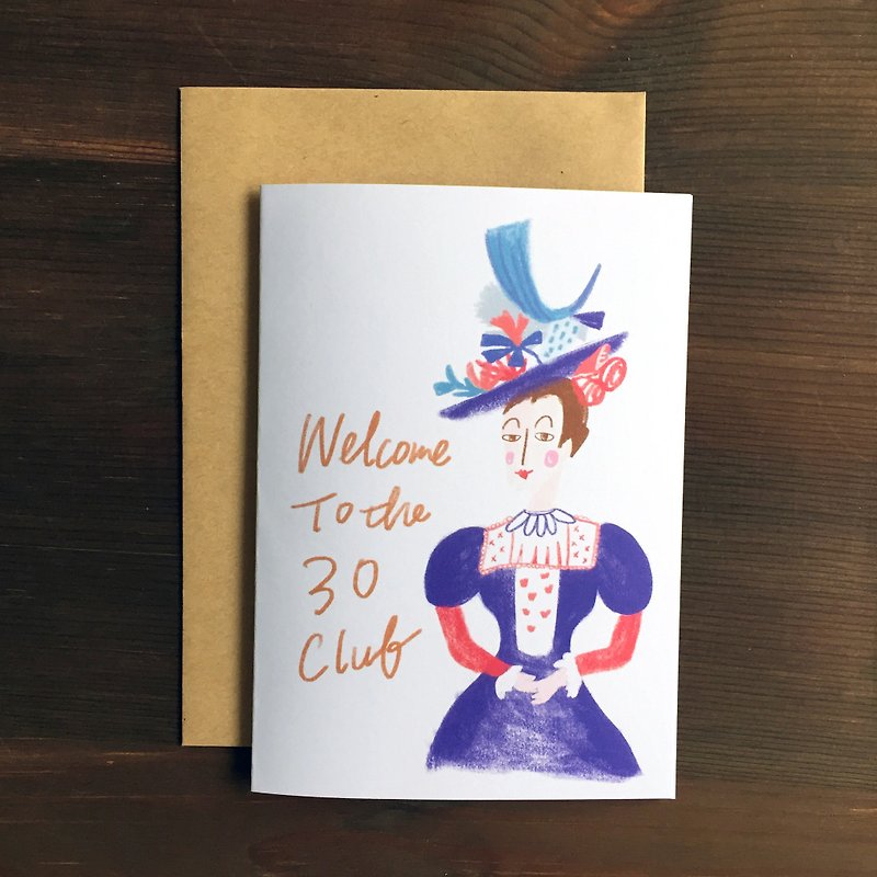 换你30了吧!  三十岁生日卡- Welcome to the 30 Cub 欢迎来到30俱乐部 生日卡片 附信封 - 卡片/明信片 - 纸 白色