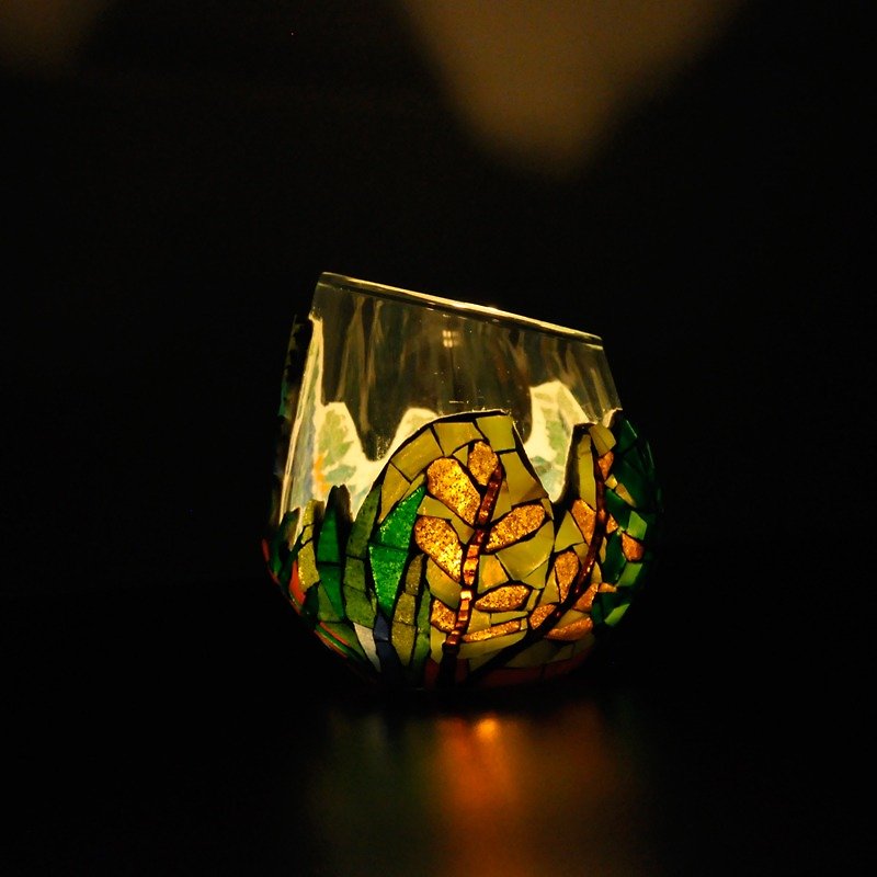 生灵/盛放/手工玻璃马赛克烛台 植物主题 七夕节礼物 生日礼物 - 蜡烛/烛台 - 玻璃 