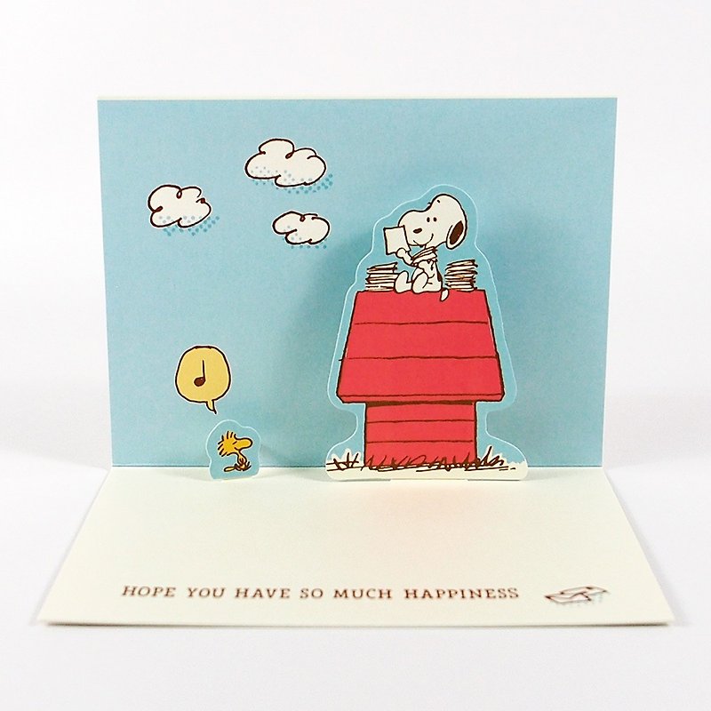 史努比一起快乐趣事【Hallmark-Snoopy立体卡片 多用途】 - 卡片/明信片 - 纸 黄色
