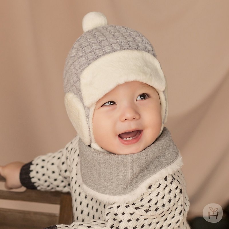 Happy Prince 韩国制 Harper保暖婴儿童围脖围巾围兜 - 围嘴/口水巾 - 棉．麻 多色