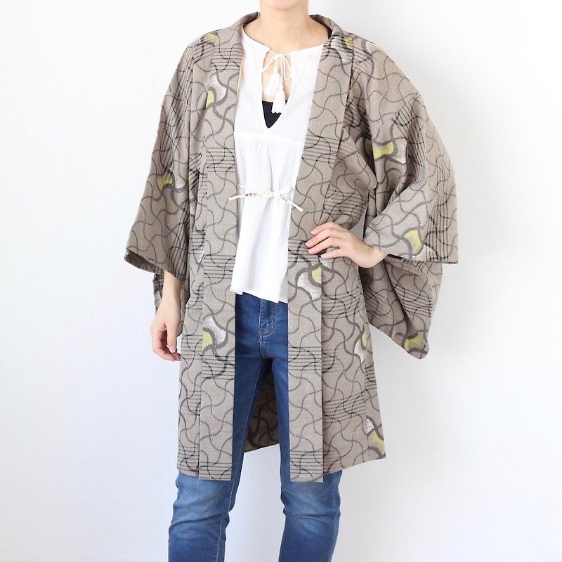 unique kimono, kimono jacket, haori, short kimono, kimono /3355 - 女装休闲/机能外套 - 聚酯纤维 灰色