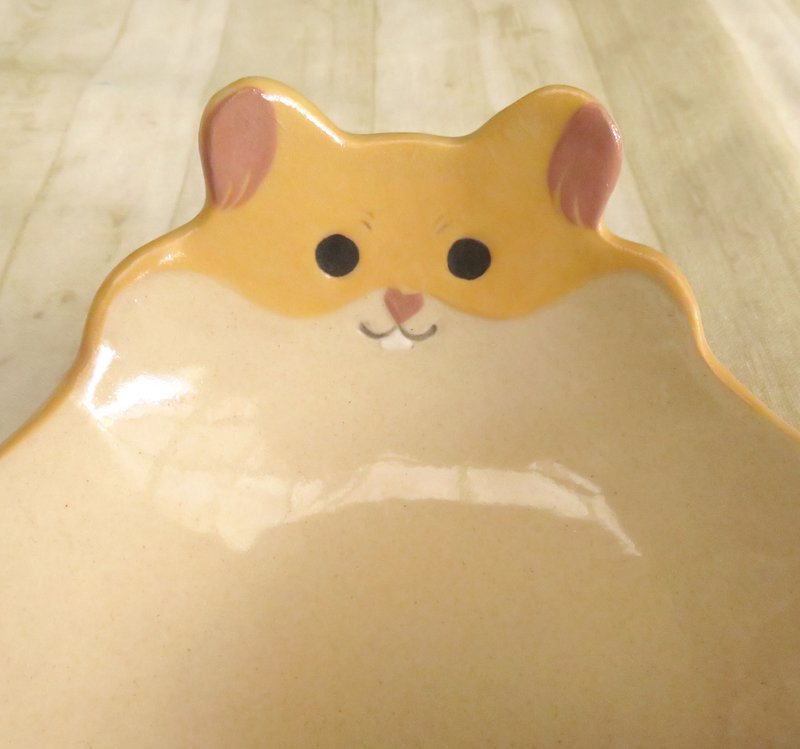 DoDo手作 动物造型碗-小仓鼠浅碗 - 碗 - 陶 黄色