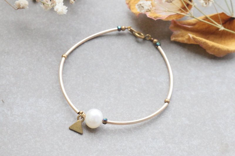 珍珠 黄铜 手链 0971-勇气 - 手链/手环 - 珍珠 白色