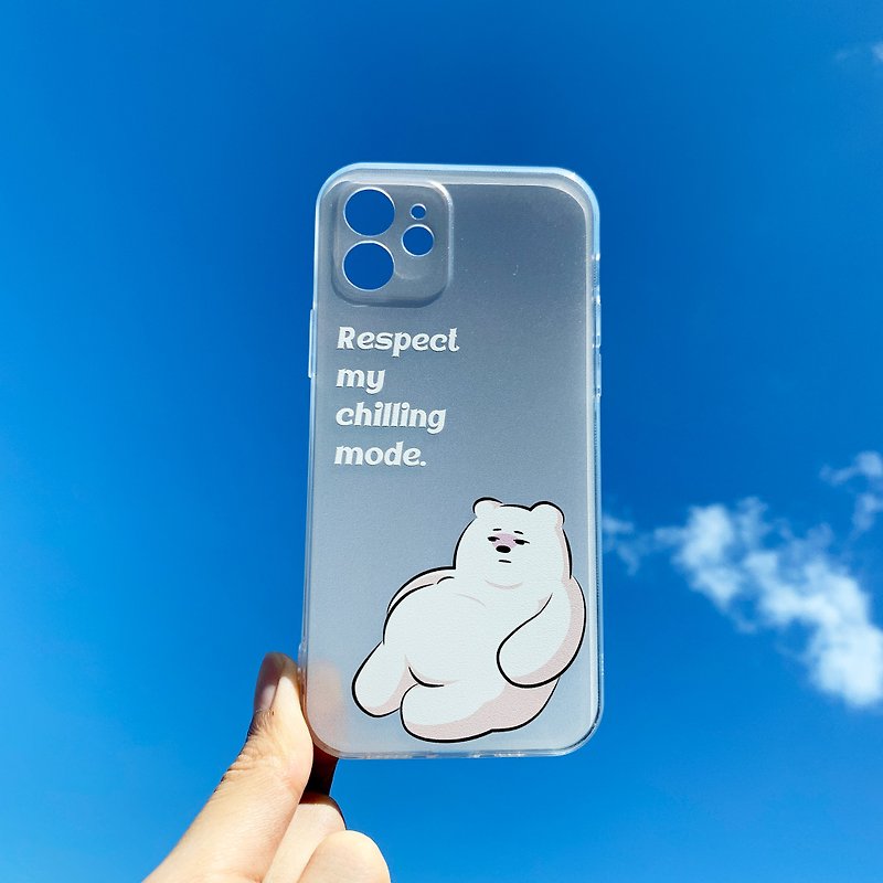 瘫软厌世小胖熊 - iPhone 手机壳 / 半透明磨砂浮雕软壳 - 手机壳/手机套 - 橡胶 透明