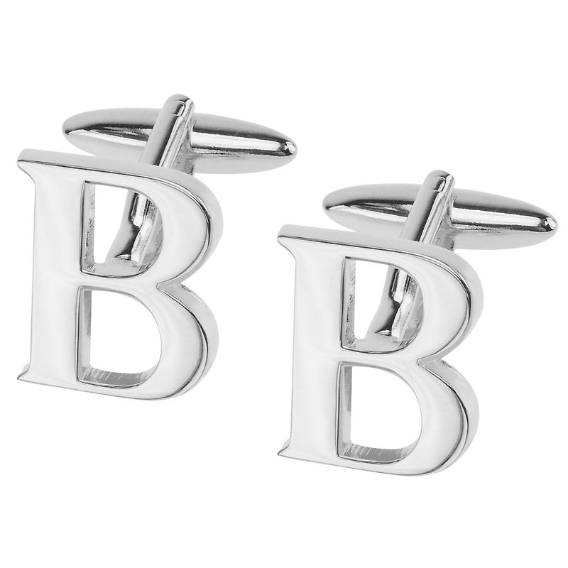 银色字母B袖扣 - 袖扣 - 其他金属 银色