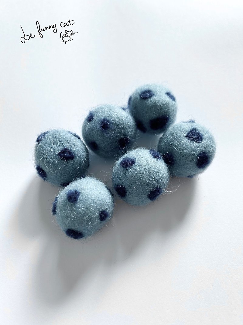 掉落的蓝色球球 宠物猫狗羊毛玩具球 - 玩具 - 羊毛 蓝色