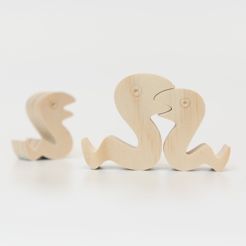 wagaZOO厚切造型积木 森林系列－蛇吻 - 摆饰 - 木头 卡其色