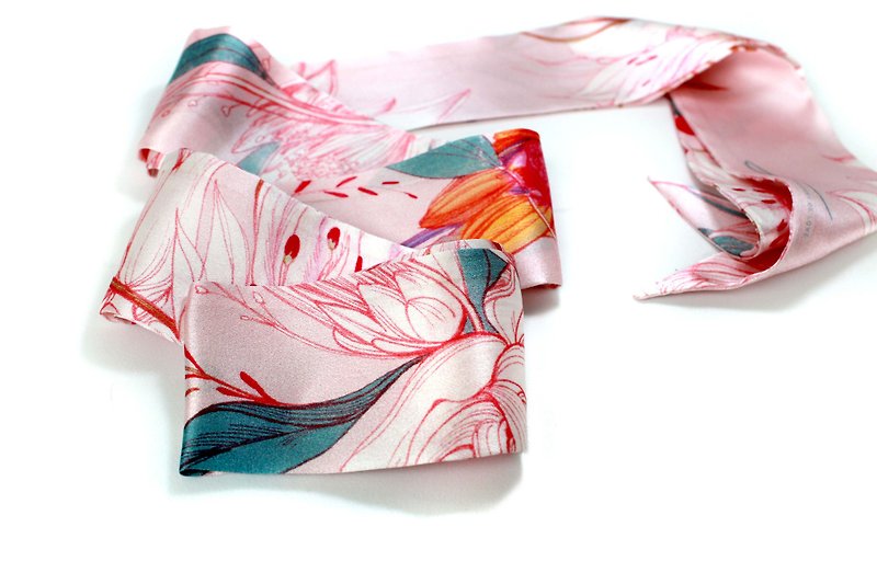 原创设计真丝窄丝巾之如你 - 丝巾 - 丝．绢 