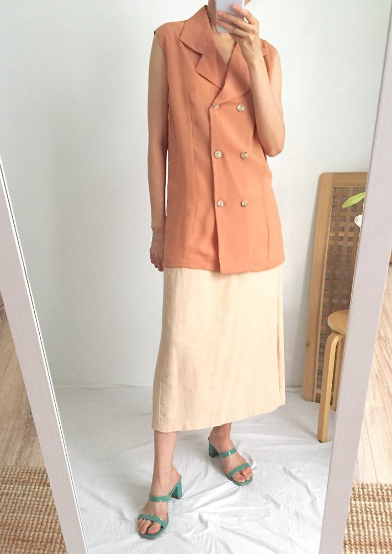 ODELE BLOUSE  *JAPANESE VINTAGE - 女装上衣 - 聚酯纤维 橘色
