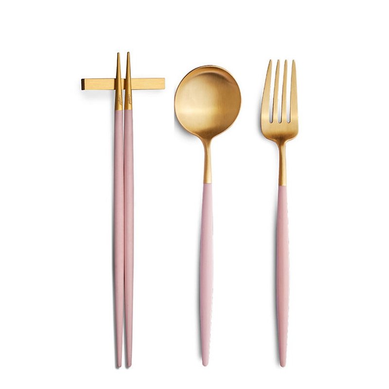 葡萄牙 Cutipol | GOA / 粉红金 中餐三件组 - 餐刀/叉/匙组合 - 不锈钢 粉红色