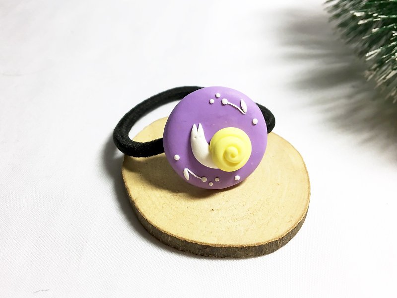 小蜗牛发束(紫) 发圈 | Lovely snail Hair band | FIFI CLAY - 发饰 - 纸 紫色