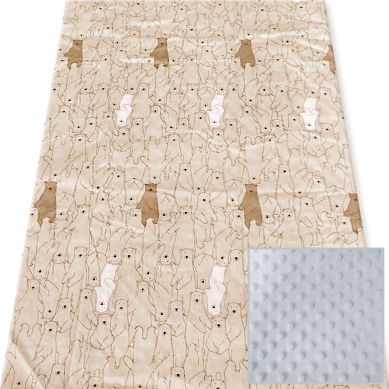 Minky多功能 点点颗粒 携带毯婴儿毯冷气毯被 灰色-棕熊北极熊 - 婴儿床上用品 - 棉．麻 咖啡色