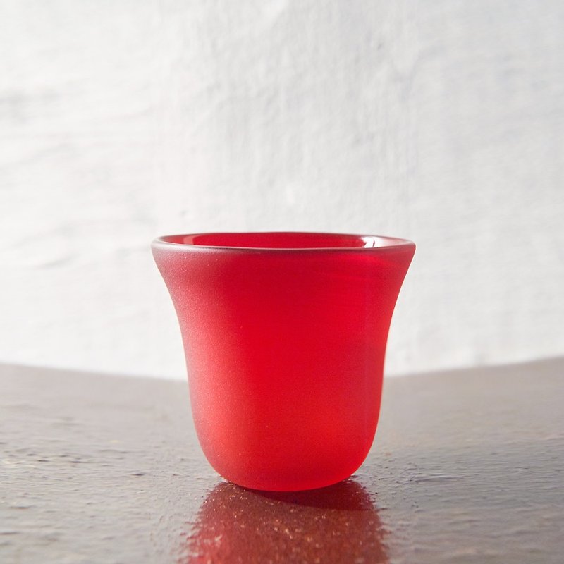 【3,co】手工彩色玻璃杯(小) - 红 - 花瓶/陶器 - 玻璃 红色