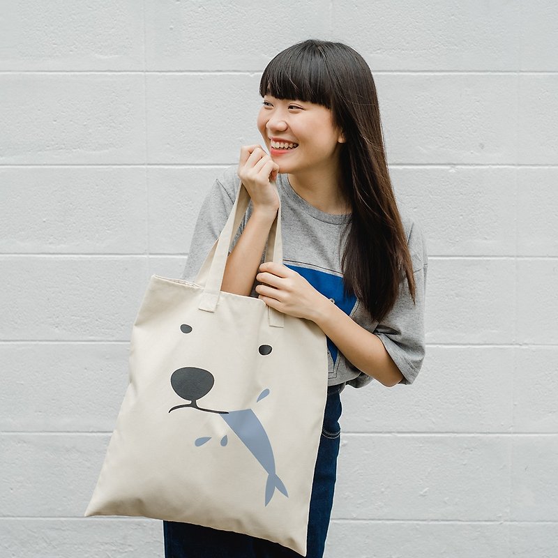 POLAR AND FISH, Changeable color tote bag - 侧背包/斜挎包 - 棉．麻 卡其色