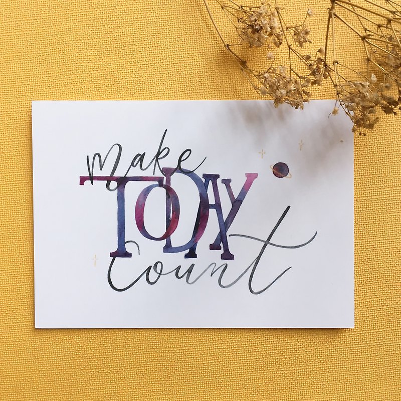 Make Today Count明信片 - 卡片/明信片 - 纸 紫色