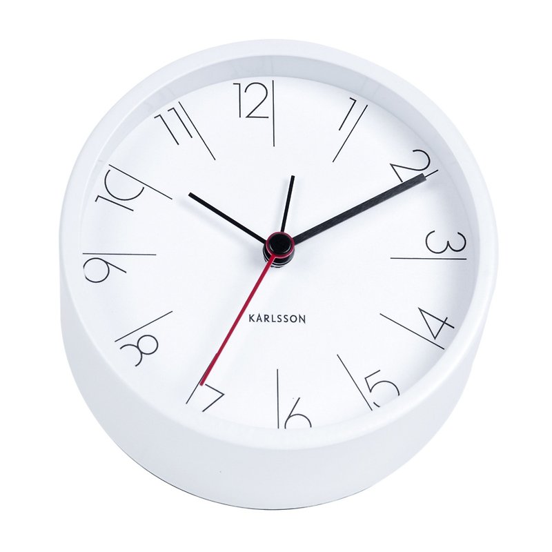 Karlsson, Alarm clock Elegant Numbers steel white - 时钟/闹钟 - 其他金属 白色