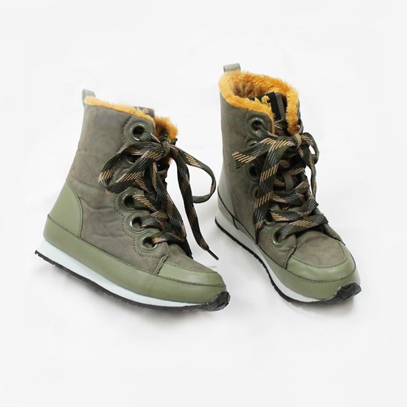 休闲韩版冬靴 – 军绿 - 女款休闲鞋 - 其他材质 绿色