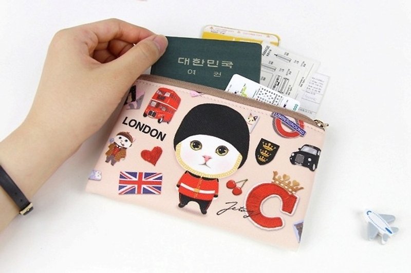 Jetoy , 甜蜜猫 卡片 护照 零钱包_British  J1609201 - 零钱包 - 其他材质 红色