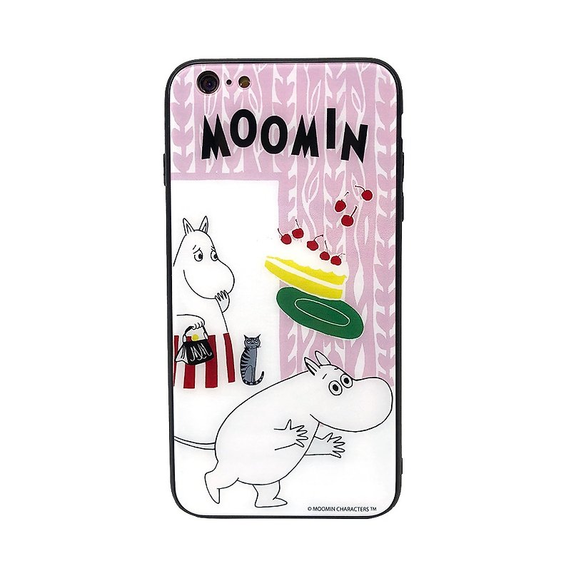 【iPhone系列】Moomin授权-迷糊噜噜米 水晶玻璃 手机壳 - 手机壳/手机套 - 玻璃 粉红色