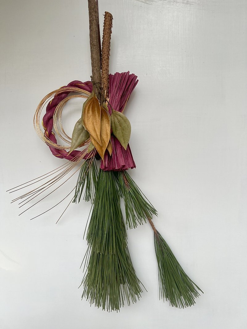 日式注连绳花松简约款 - 干燥花/捧花 - 植物．花 绿色