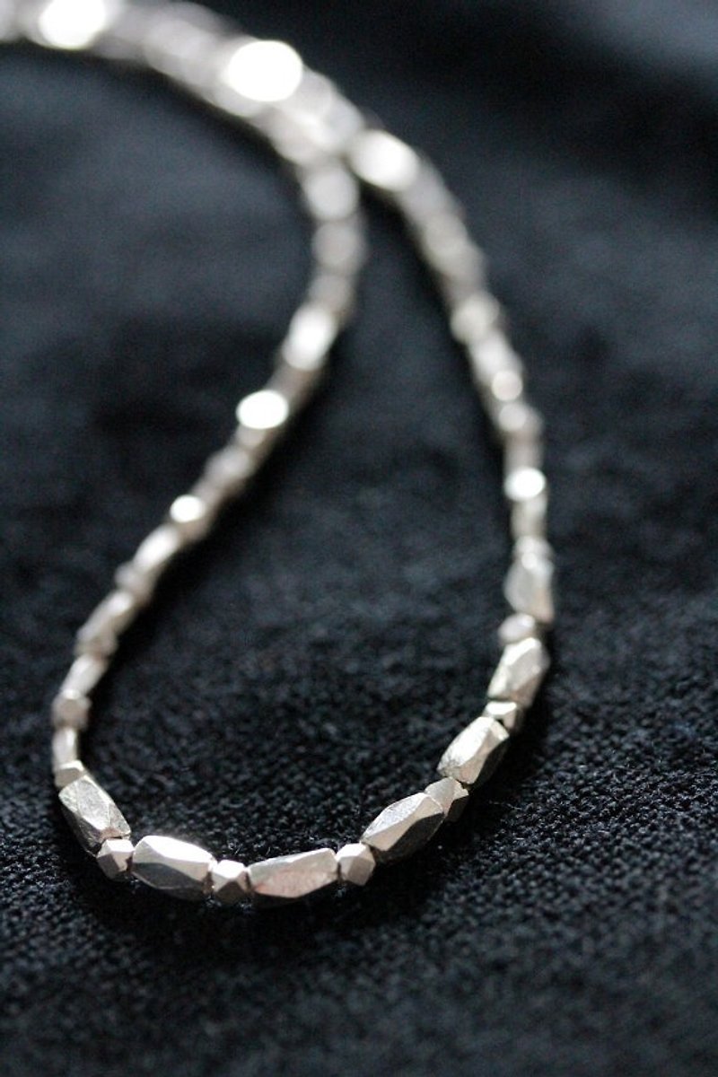 Handmade faceted diamond-shape beads necklace (N0048) - 项链 - 其他金属 