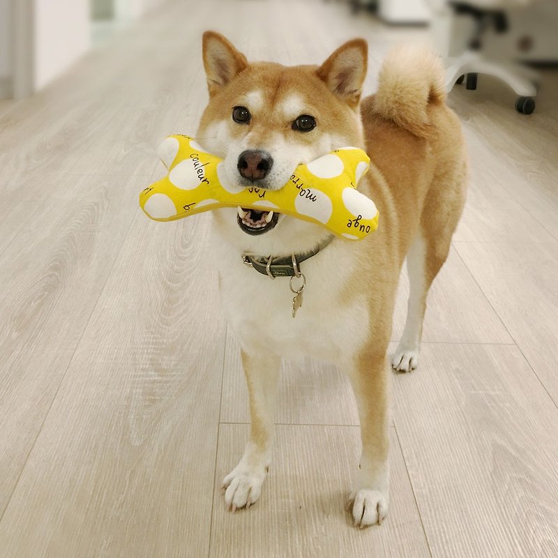 狗玩具-福系列(吃起司) - 玩具 - 棉．麻 黄色