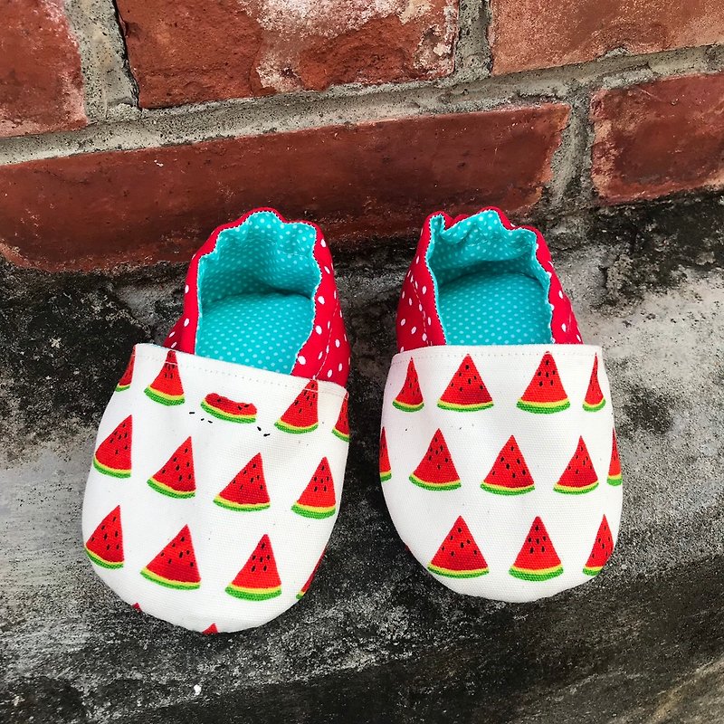 西瓜-学步鞋.婴儿鞋 - 婴儿鞋 - 棉．麻 红色