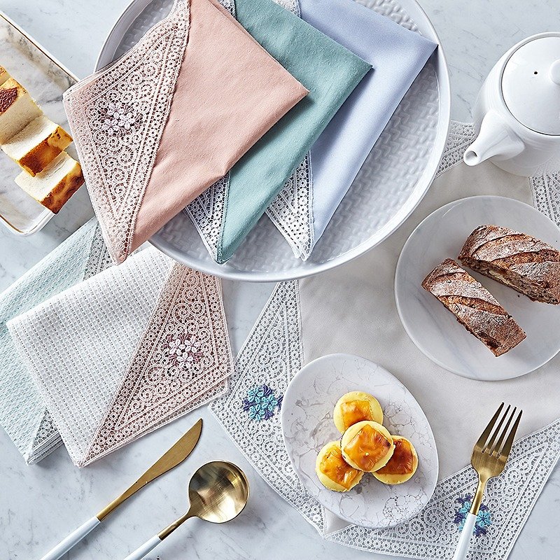 法式刺绣餐垫 - 餐垫/桌巾 - 绣线 粉红色