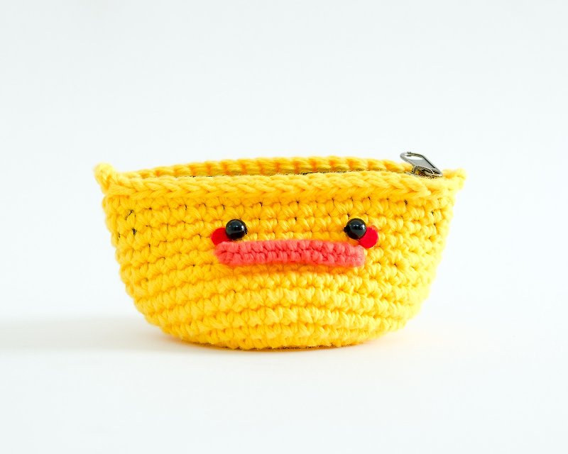 Coin purse - Crochet the Yellow Duck. - 零钱包 - 棉．麻 黄色