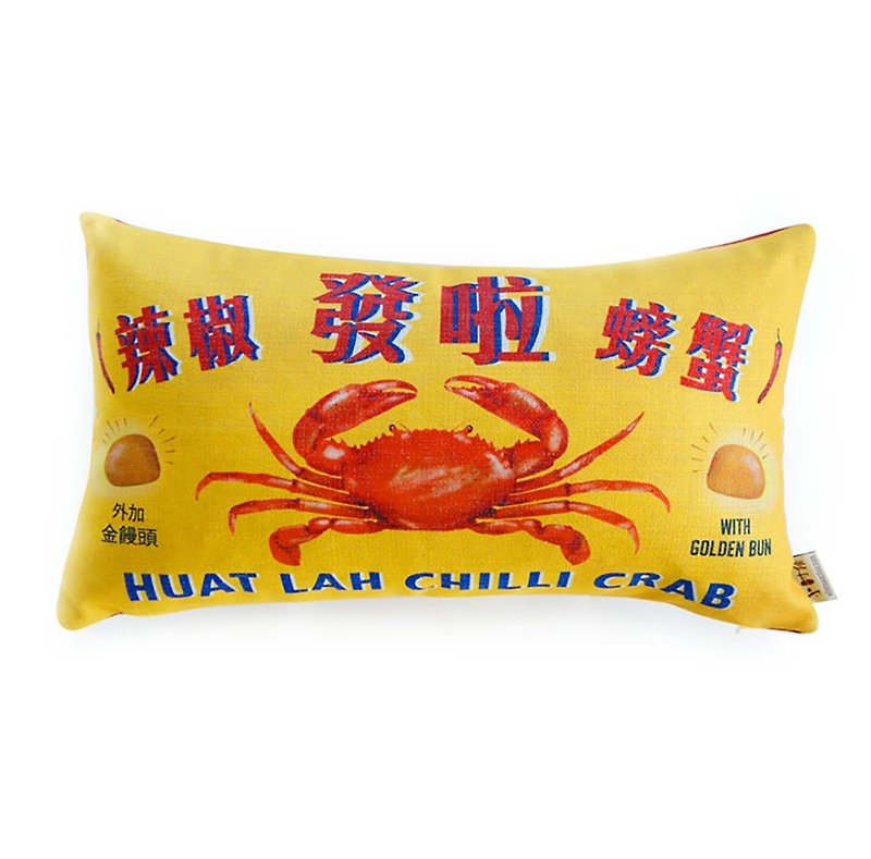辣椒螃蟹 Chilli Crab Cushion Cover - 枕头/抱枕 - 棉．麻 
