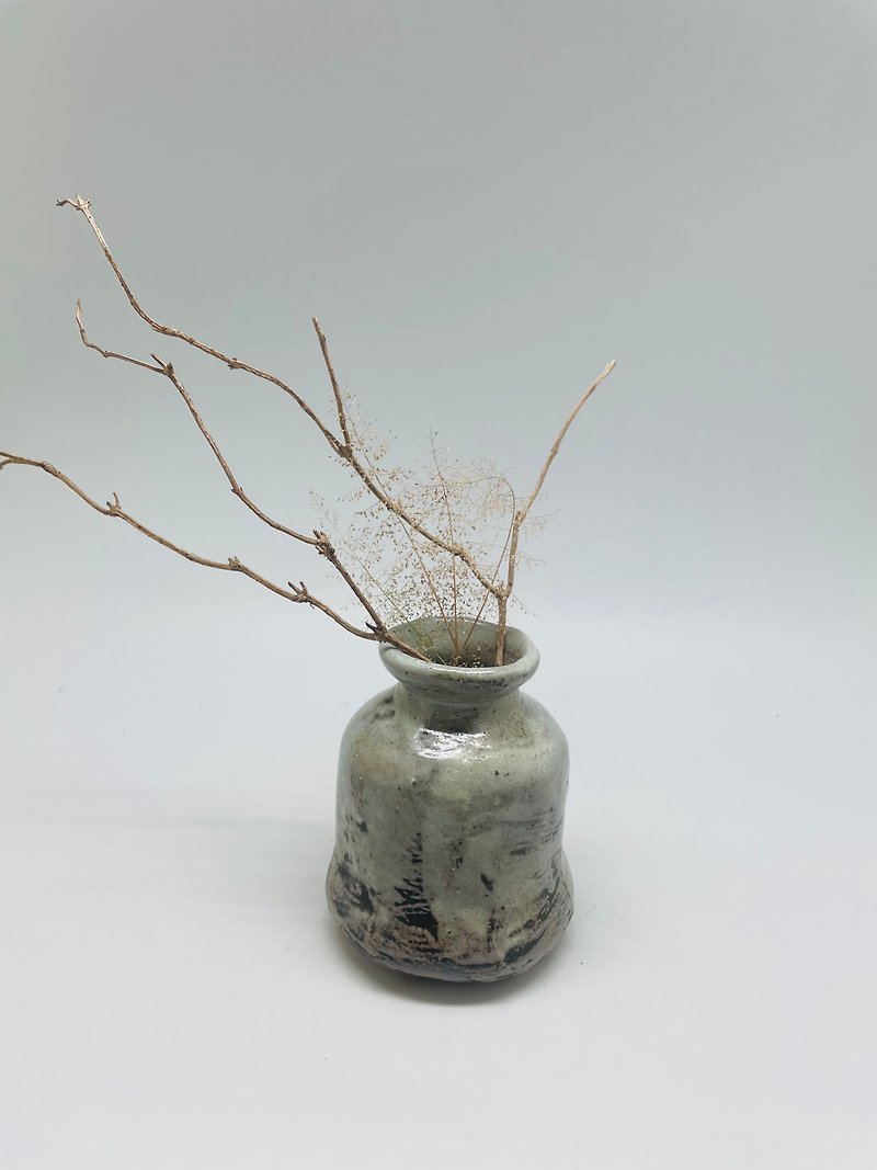 柴烧志野花器 - 花瓶/陶器 - 陶 灰色
