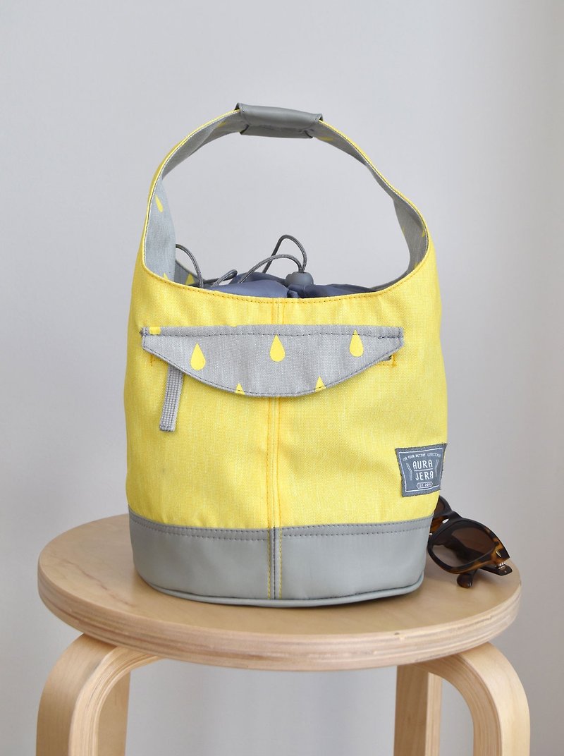 Yellow small drawstring bag,lunch bag - 手提包/手提袋 - 聚酯纤维 黄色