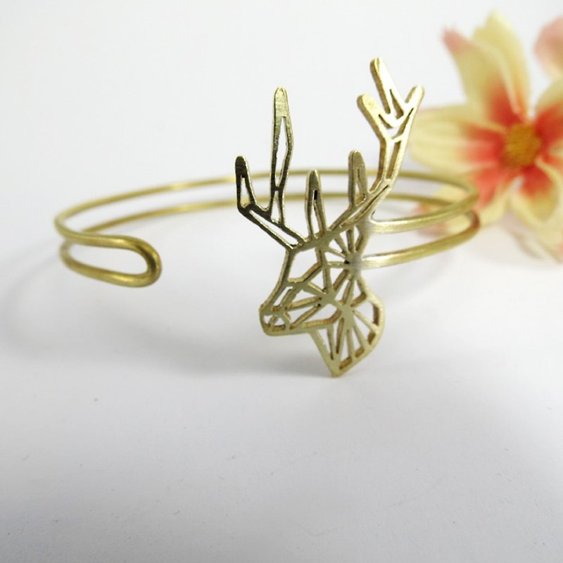 Deer Geometric two wire bracelet - 手链/手环 - 其他金属 橘色