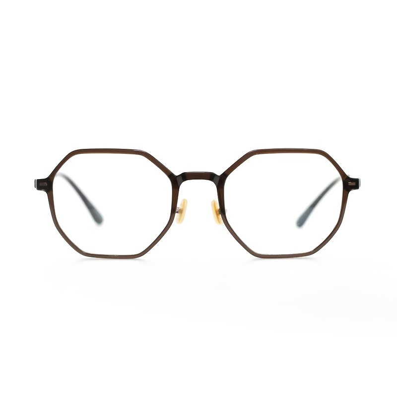 多边形轻量化塑钢眼镜-黑茶棕 - 眼镜/眼镜框 - 其他材质 咖啡色