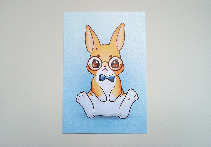 名信片｜兔子日常- 变装文青｜ - 卡片/明信片 - 纸 蓝色