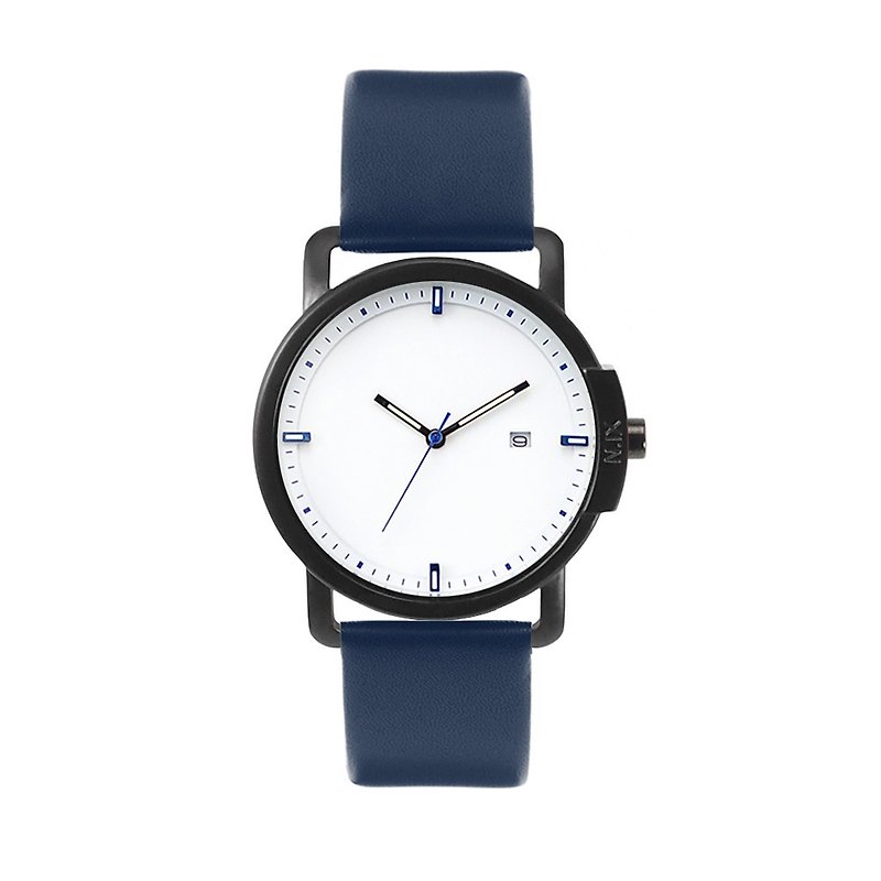 Minimal Watches: Ocean Project - Ocean05-Navy. - 女表 - 真皮 白色