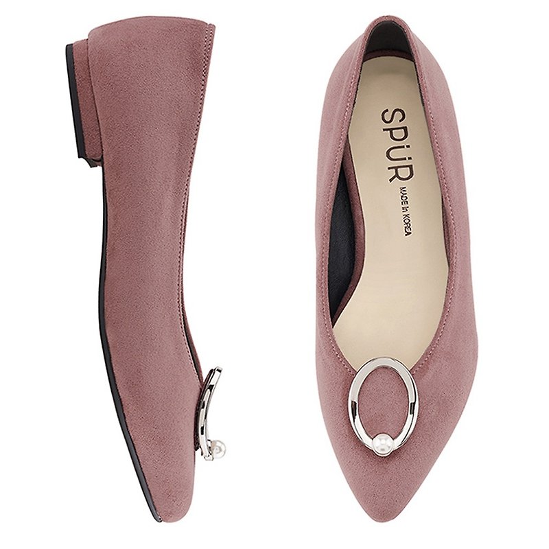 PRE-ORDER – SPUR 优雅珍珠扣平底鞋 MF9012 PINK - 女款休闲鞋 - 人造皮革 