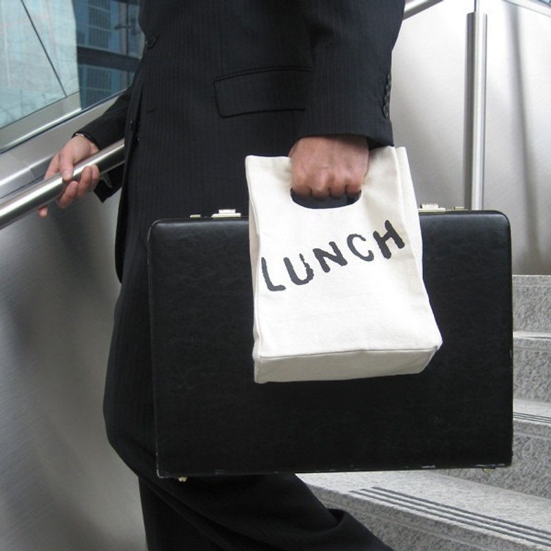 【加拿大Fluf有机棉】随手袋--(午餐时刻) - 手提包/手提袋 - 棉．麻 白色