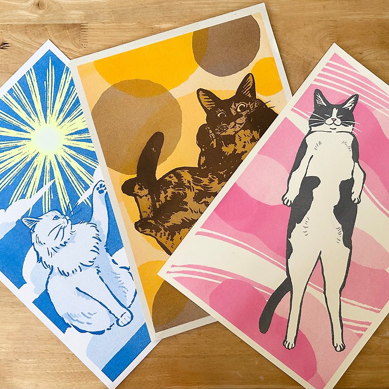 大家的最可爱的猫 孔版印刷 A3海报 C - 海报/装饰画/版画 - 纸 多色