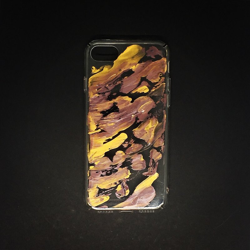 Acrylic 手绘抽象艺术手机壳 | iPhone 7/8 |  Gold Rush - 手机壳/手机套 - 压克力 金色