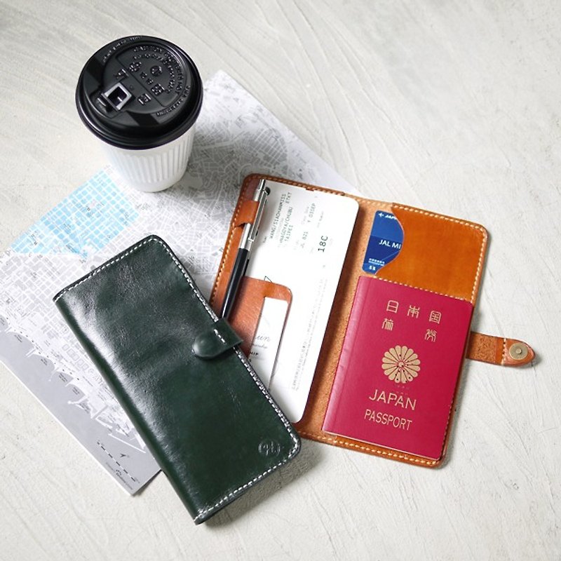 日本大人味  旅行多功能磁扣式护照夹/套 Made  by HANDIIN - 护照夹/护照套 - 真皮 