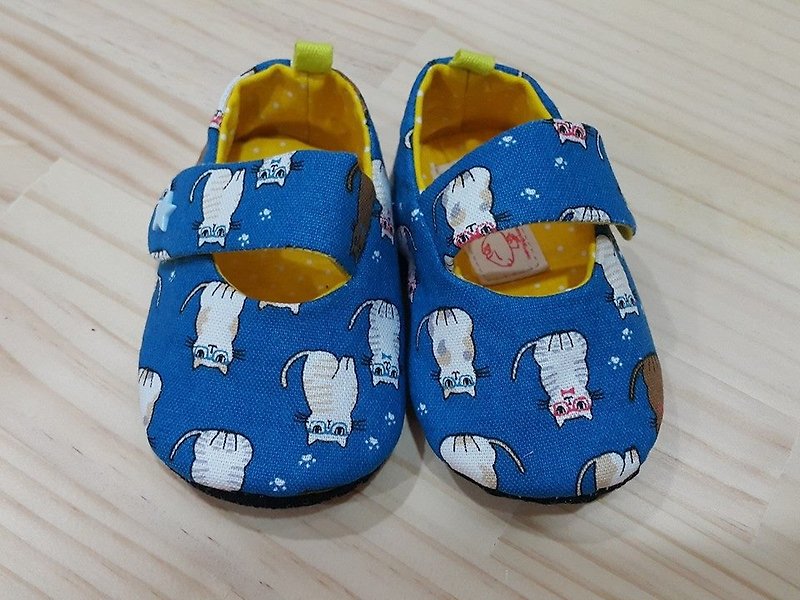 猫猫(B) 宝宝学步鞋(12cm)【S160203】 - 童装鞋 - 棉．麻 蓝色