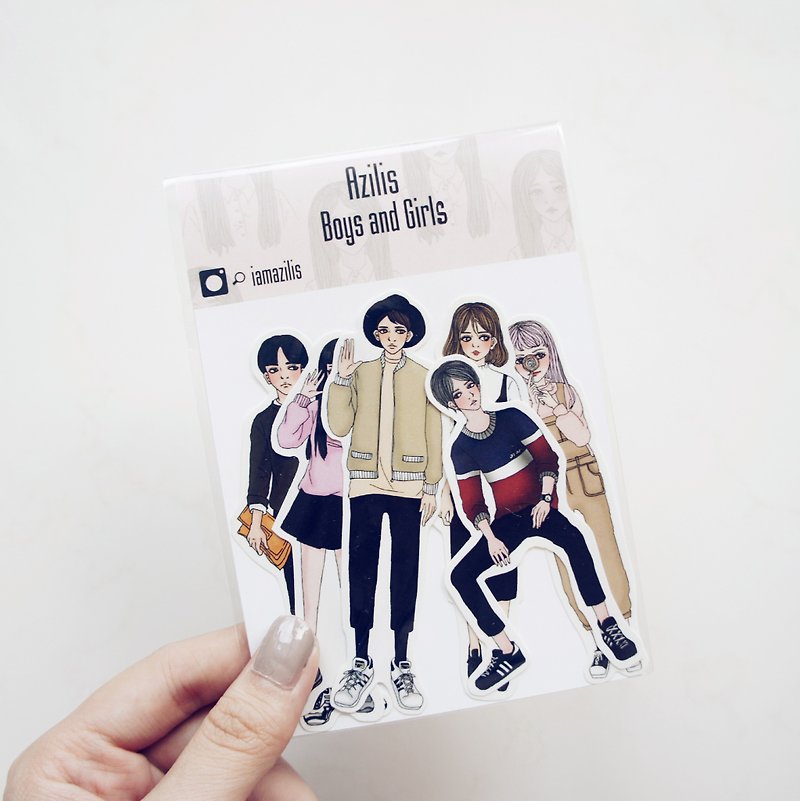 ◆Boys and Girls◆ 6入 贴纸组 - 贴纸 - 纸 