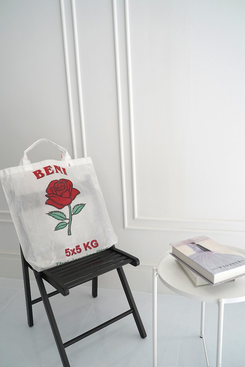米袋，白不透明，贝尼玫瑰图案 - 其他 - 塑料 透明