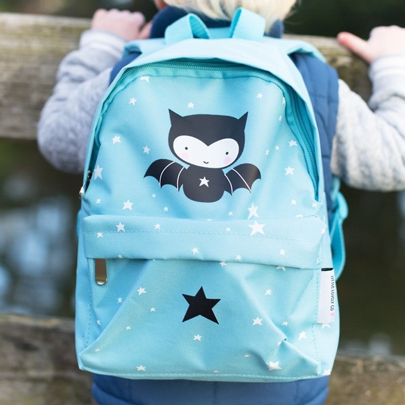 【绝版特卖】荷兰aLittleLovelyCompany – 可爱蝙蝠幼幼迷你背包 - 背包/袋子 - 聚酯纤维 蓝色