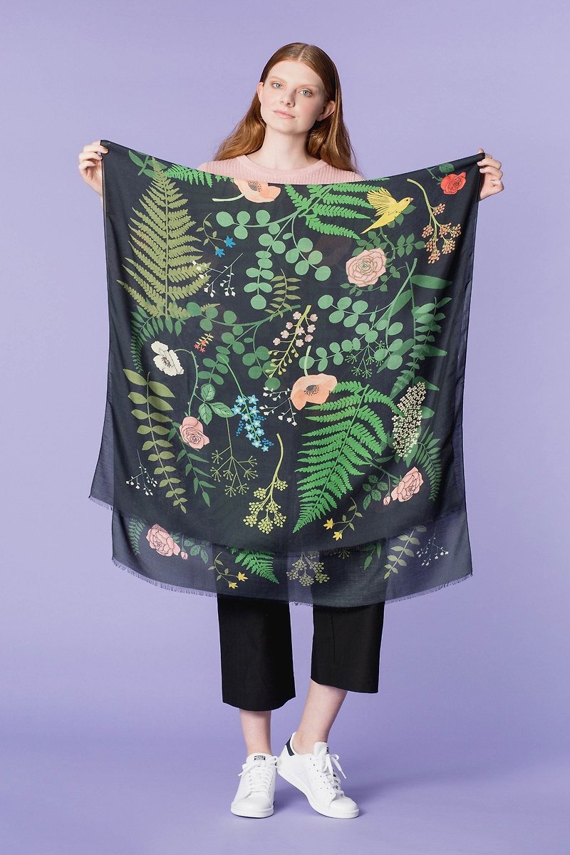 花花草草cashmere围巾 披肩 | Karen Mabon - 围巾/披肩 - 丝．绢 绿色