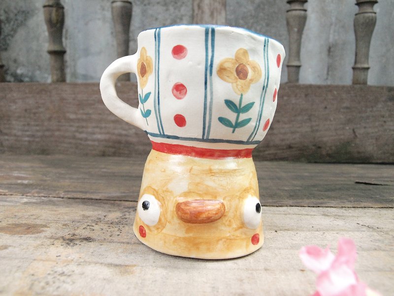 Small cup of tea, duck - 植栽/盆栽 - 陶 黄色