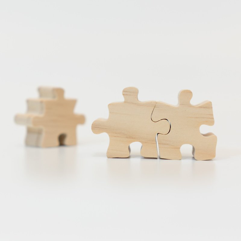 wagaZOO厚切造型积木 图形系列－拼图、船锚 - 摆饰 - 木头 卡其色