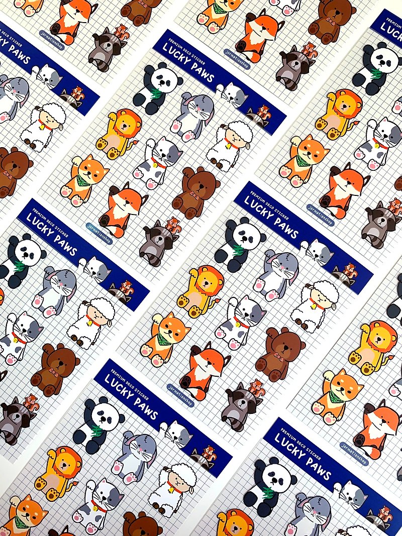 Lucky Paws: Animals Sticker - 贴纸 - 防水材质 